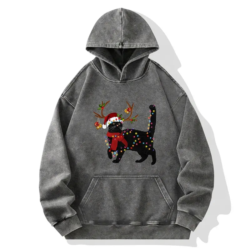 Comfortable Unisex Black Cat Hoodie