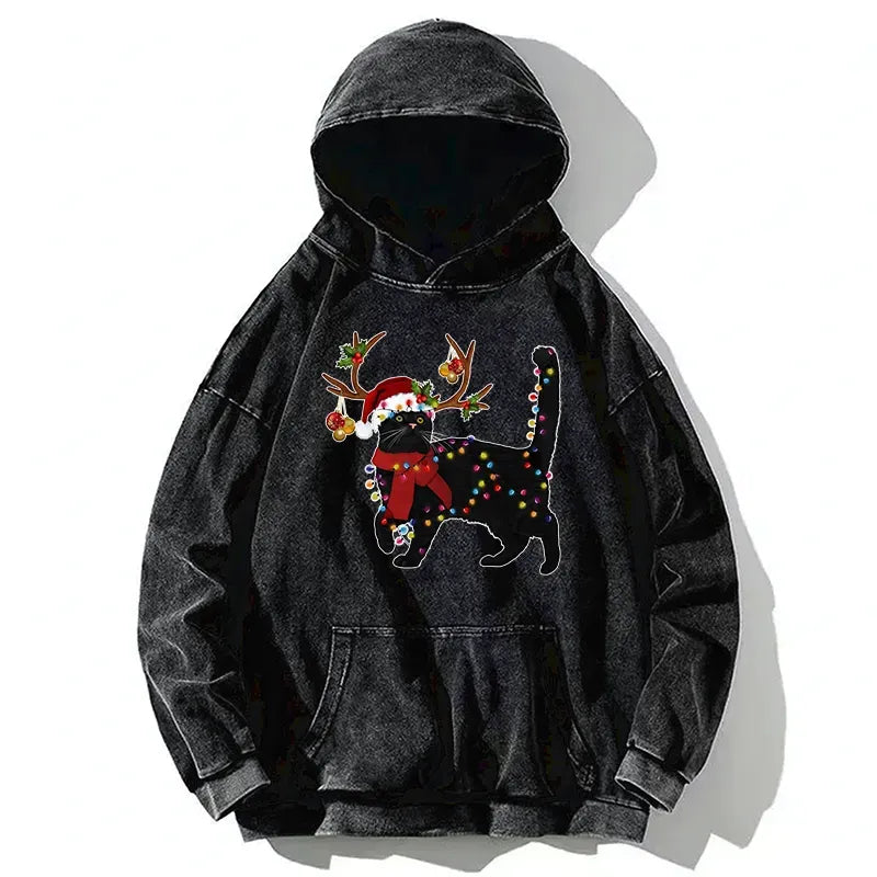 Comfortable Unisex Black Cat Hoodie