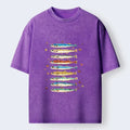 Kyoto-Lion Colorful Fish Family Art Washed T-Shirt