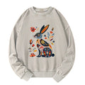 Kyoto-Lion Folk Hare Bloom Washed Sweatshirt
