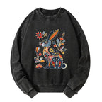 Kyoto-Lion Folk Hare Bloom Washed Sweatshirt
