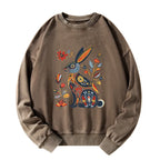 Kyoto-Lion Folk Hare Bloom Washed Sweatshirt