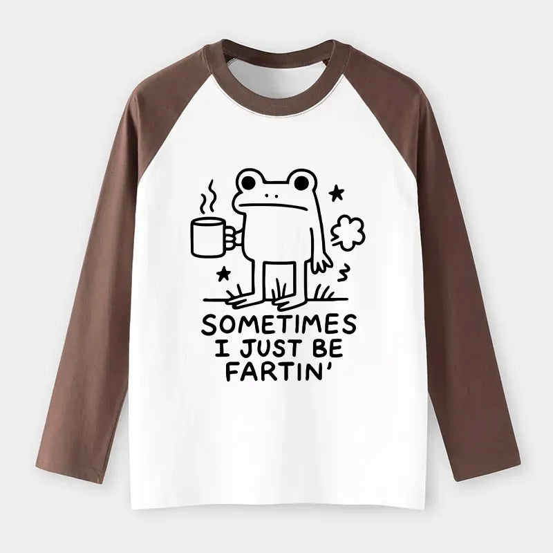 Kyoto-Lion Sometimes A Frog Just Needs To Fart Raglan Long Sleeve T-shirt