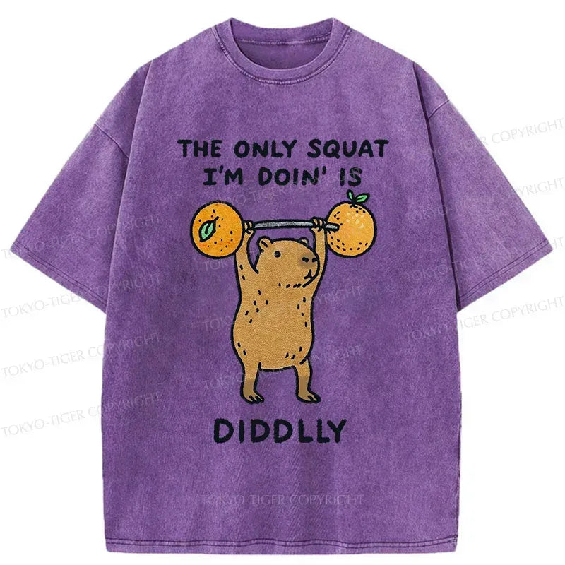 Japanese capybara washed t-shirt for daily wear