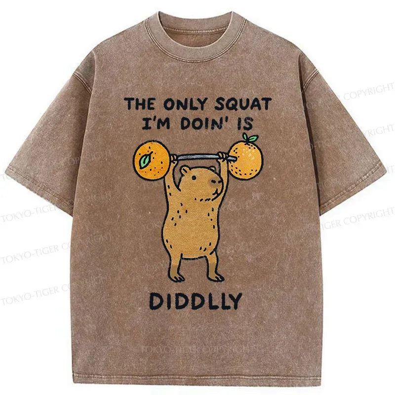 Japanese capybara washed t-shirt for daily wear