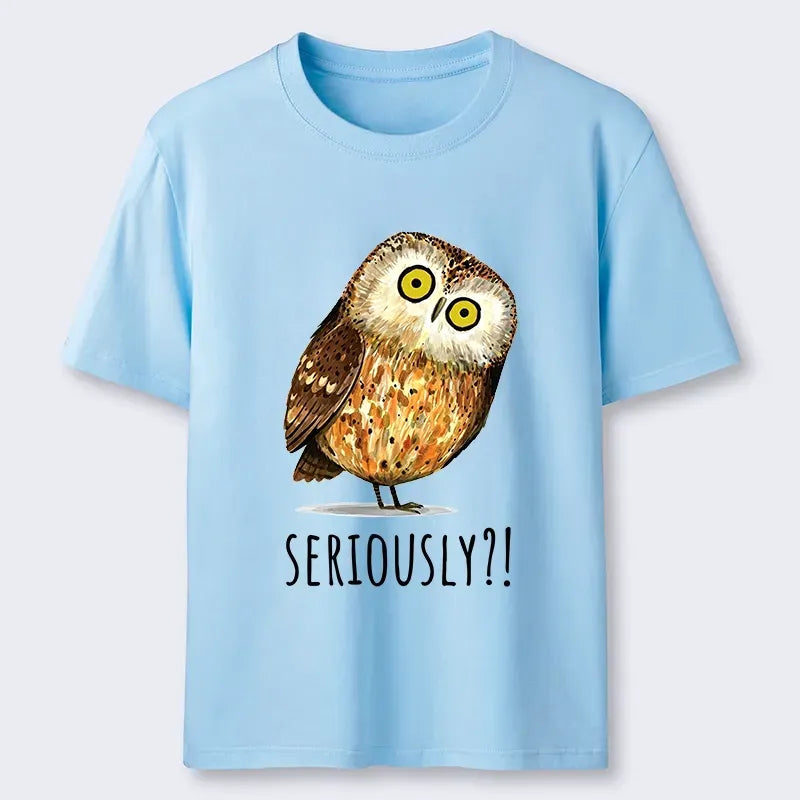 classic unisex tee with funny owl art