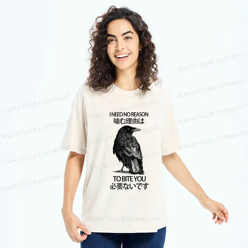 Japanese Vintage Crow T-Shirt for Daily Wear