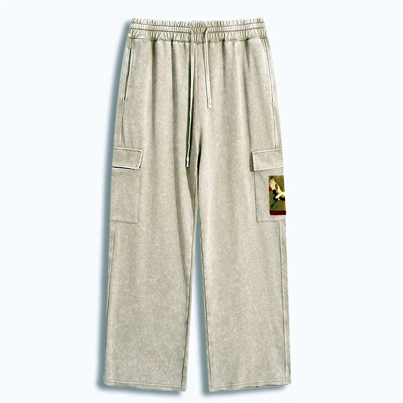 Kyoto-Lion Crane Spirit Washed Utility Sweatpants