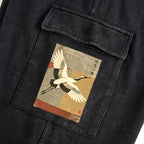 Kyoto-Lion Crane Spirit Washed Utility Sweatpants