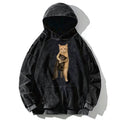 Kyoto-Lion Orange Cat¡¯s Tight Embrace Washed Hoodie