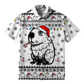 Japanese Christmas Capybara Button-up Shirt