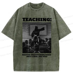 Kyoto-Lion Ninja Teacher Teaching Washed T-Shirt