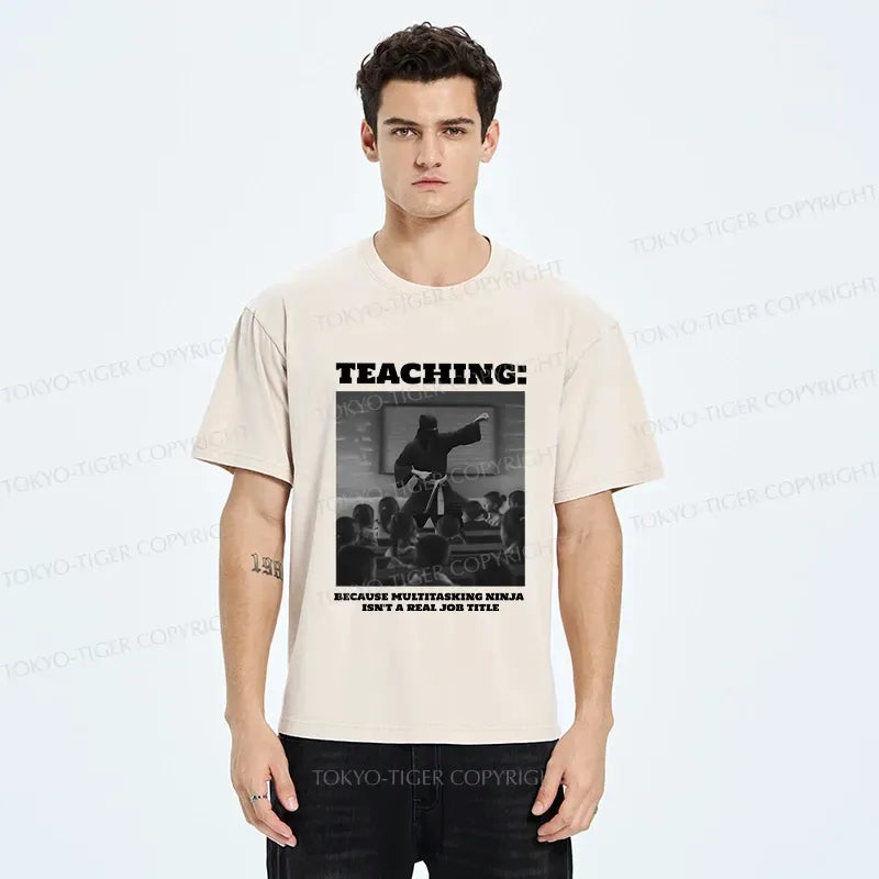 Japanese vintage ninja teacher t-shirt for daily wear
