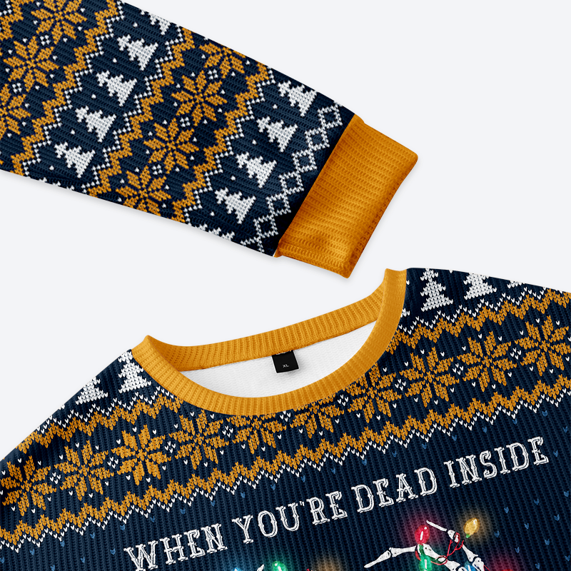 Kyoto Lion dead inside holiday sweater