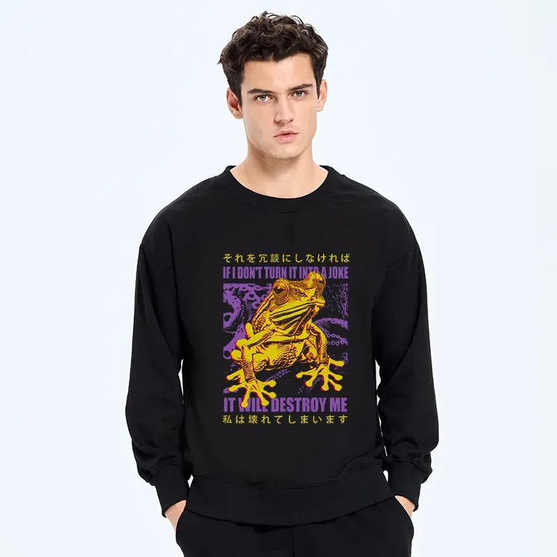 Japanese vintage frog sweatshirt for everyday wear
