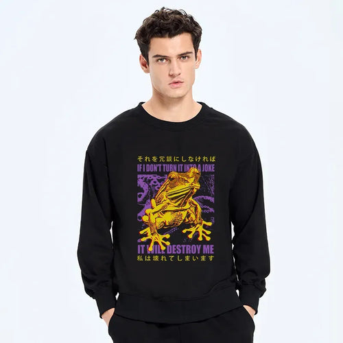 Japanese vintage frog sweatshirt for everyday wear