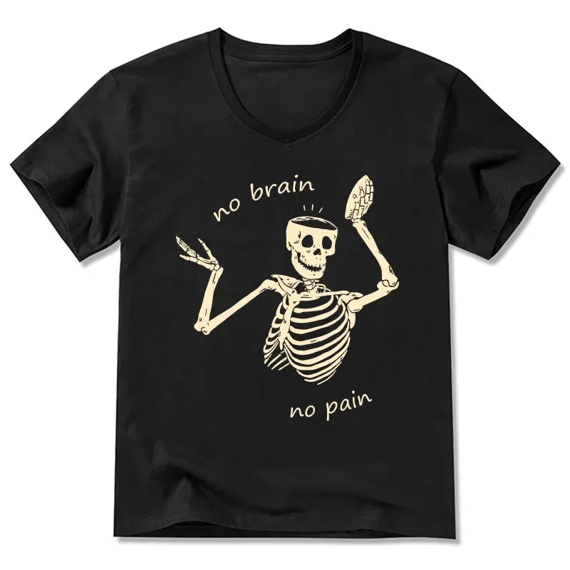 Japanese Vintage V-Neck T-Shirt for Streetwear