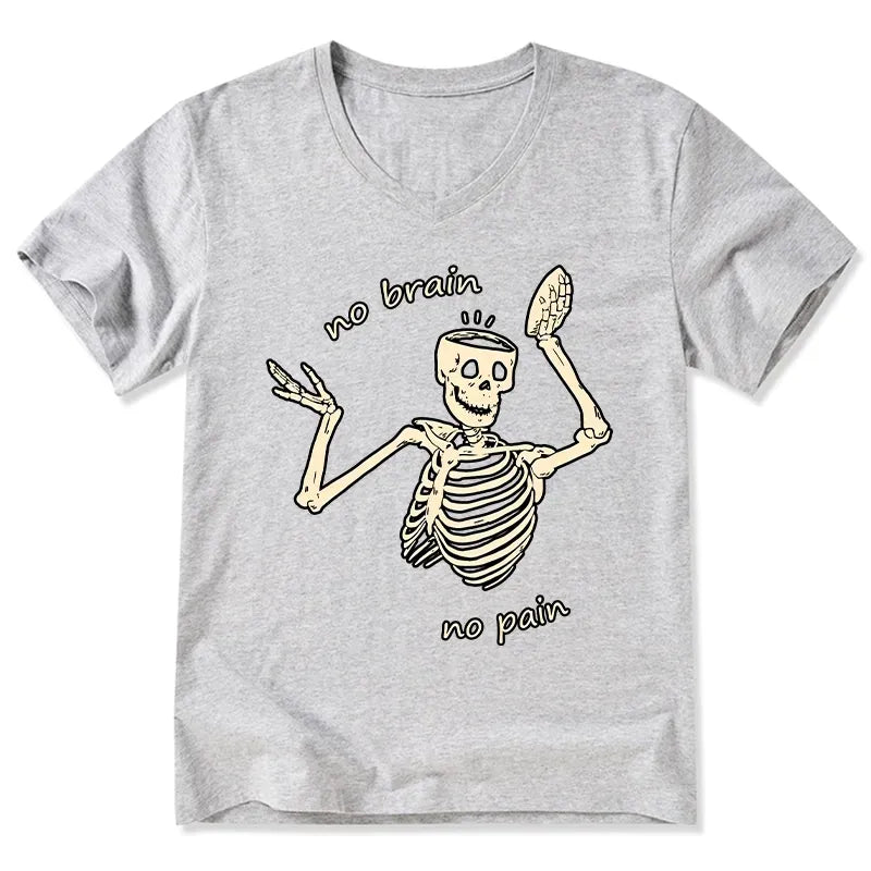 Japanese Vintage V-Neck T-Shirt for Streetwear