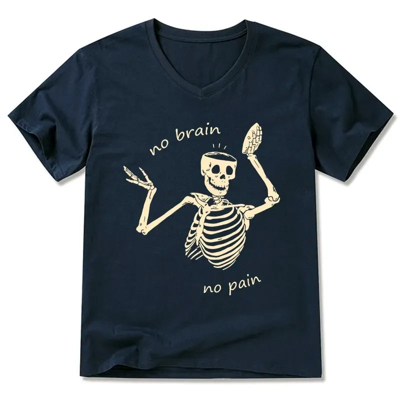 Kyoto-Lion Skeletons Feel No Pain V-Neck Classic T-Shirt