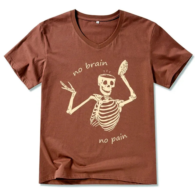 Japanese Vintage V-Neck T-Shirt for Streetwear