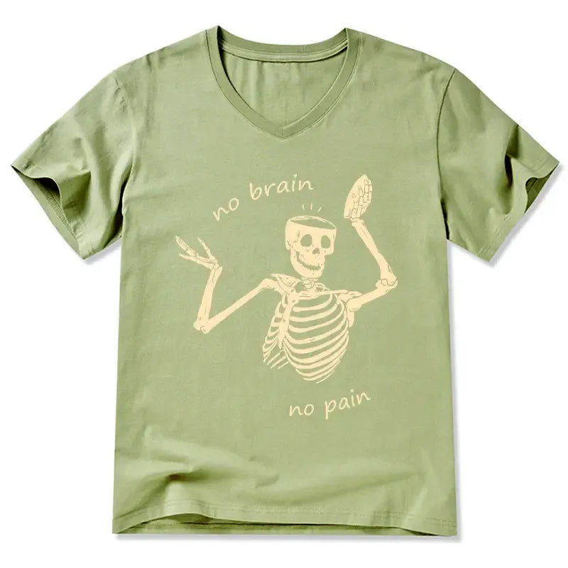 Japanese Vintage V-Neck T-Shirt for Streetwear