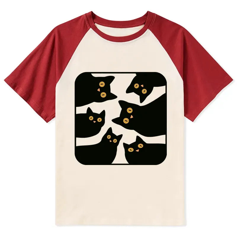 Kyoto-Lion Cats Are Watching You Raglan T-shirt