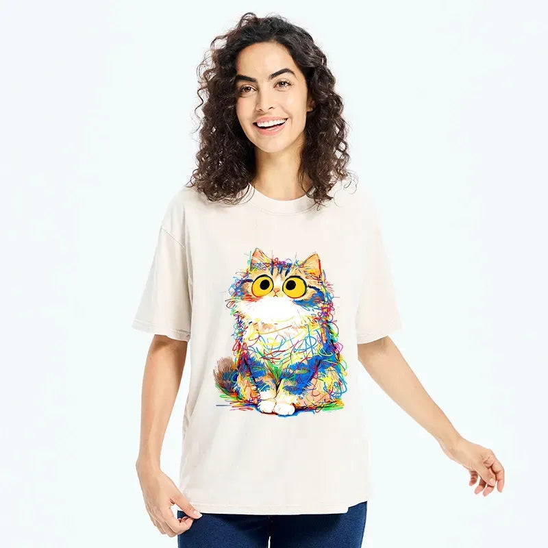 funny rainbow cat t-shirt for gift
