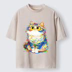 chaotic meme cat washed tee on sale