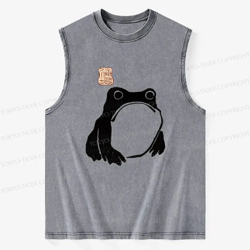 Japanese Woodblock Print Frog Tank