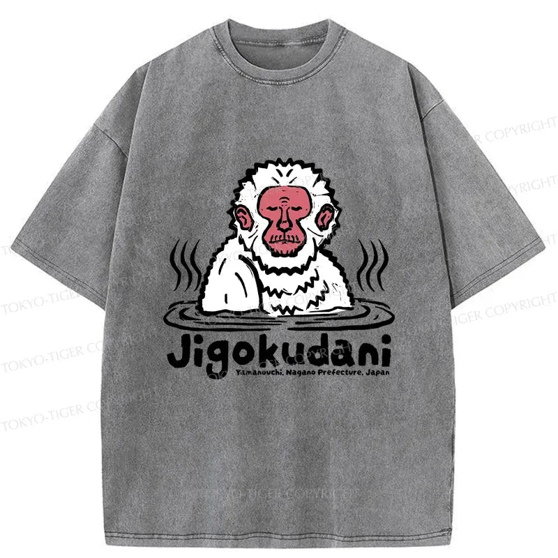 Japanese Hot Spring Monkey Washed T-Shirt