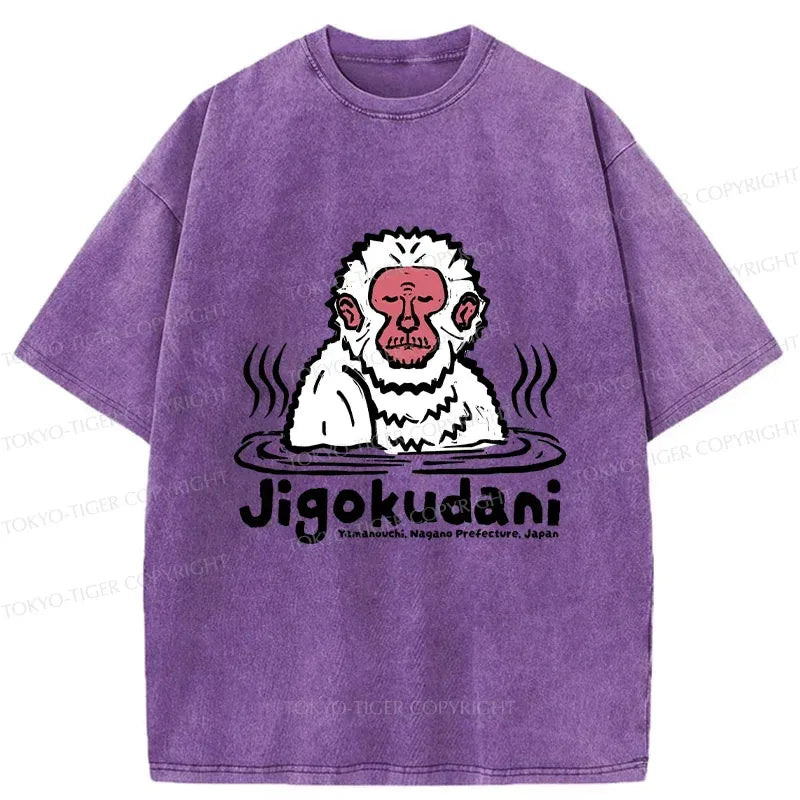 Kyoto-Lion Japanese Hot Spring Monkey Washed T-Shirt