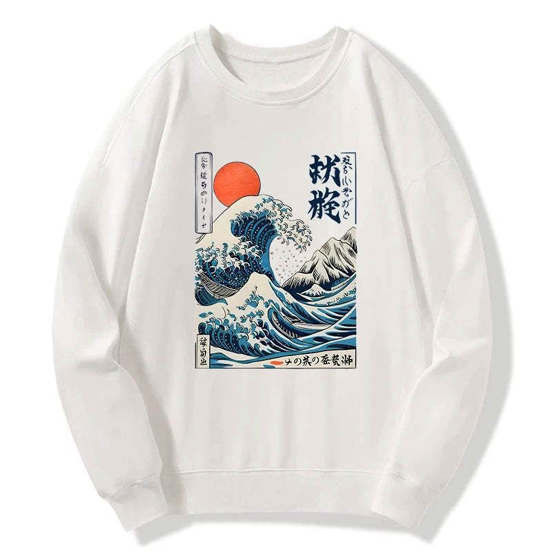 Kyoto-Lion Ukiyo-e Ocean Waves Japan Sweatshirt