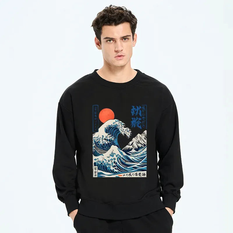 Kyoto Lion Ukiyo-e Sweatshirt Free Shipping