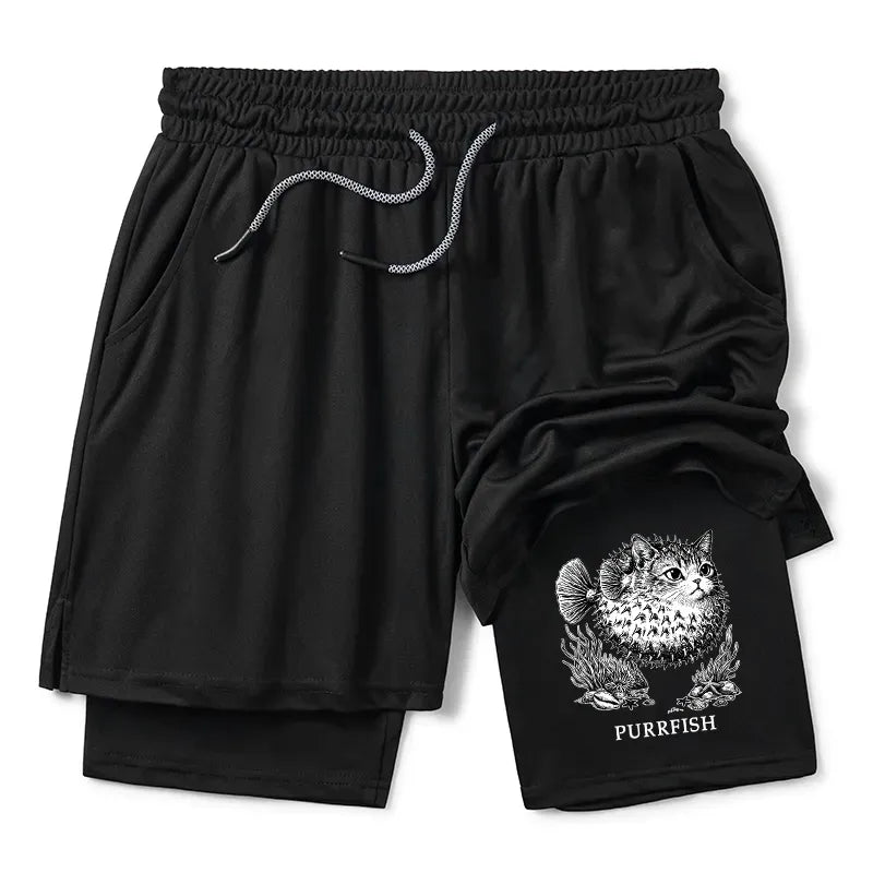 Japanese Cat Training Shorts for Streetwear