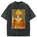 comfortable cotton cat t-shirt for summer