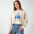 Vintage Heron Art Sweatshirt with Free Shipping