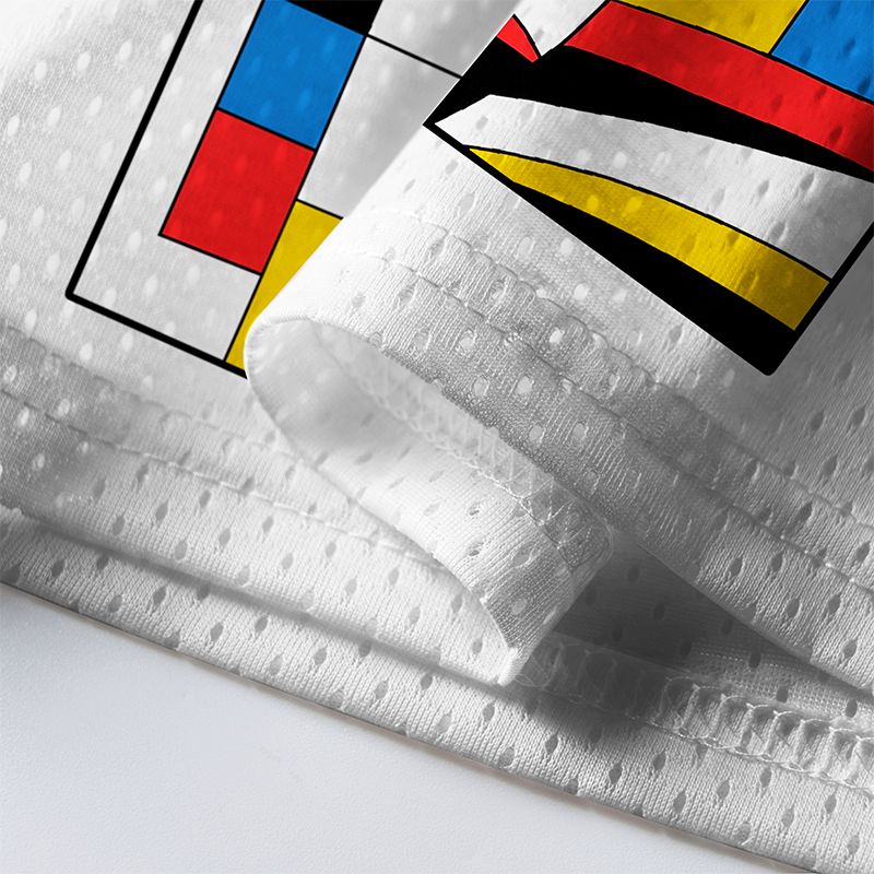 Unisex Geometric Print Mesh Jersey