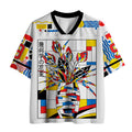 Kyoto-Lion Geometric Bouquet Mesh Jersey