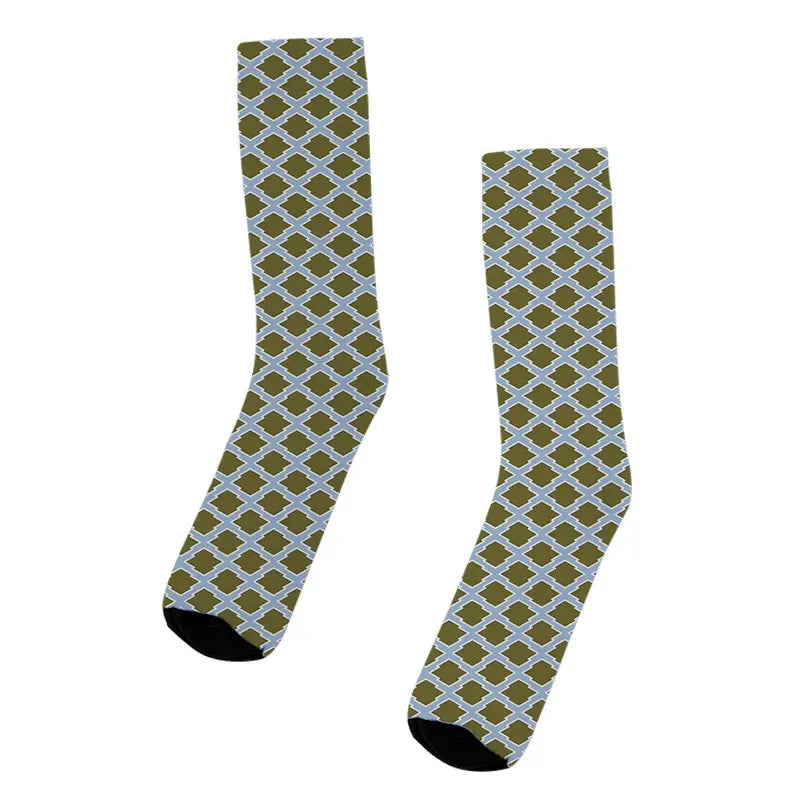 Rhombus staggered socks for daily wear