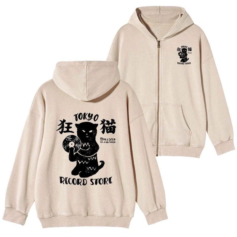Japanese Cat Zip Hoodie Trending