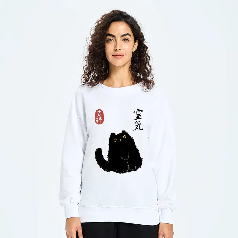 black cat sweatshirt for men free shipping