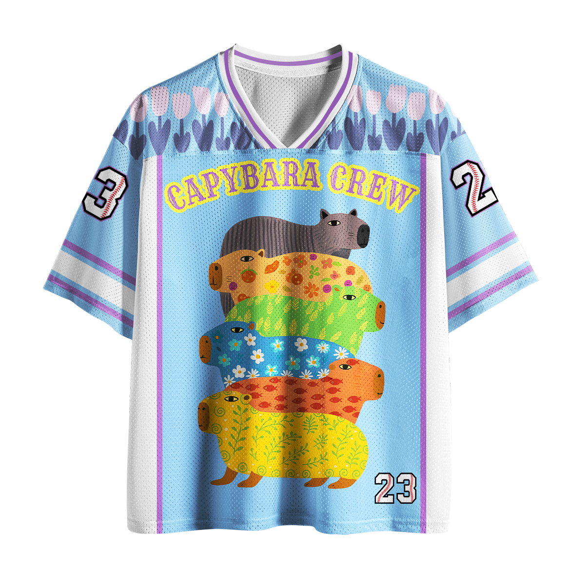 Kawaii Capybara Mesh Jersey for Summer