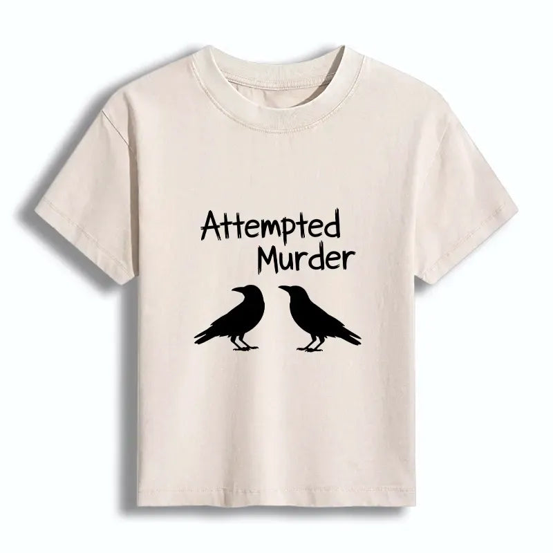 Kyoto-Lion Two Crows Attempted Murder Joke Women's Washed T-shirt