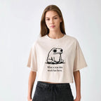 Kyoto-Lion This Week Feels Like A Whole Year Women's Washed Crop T-Shirt