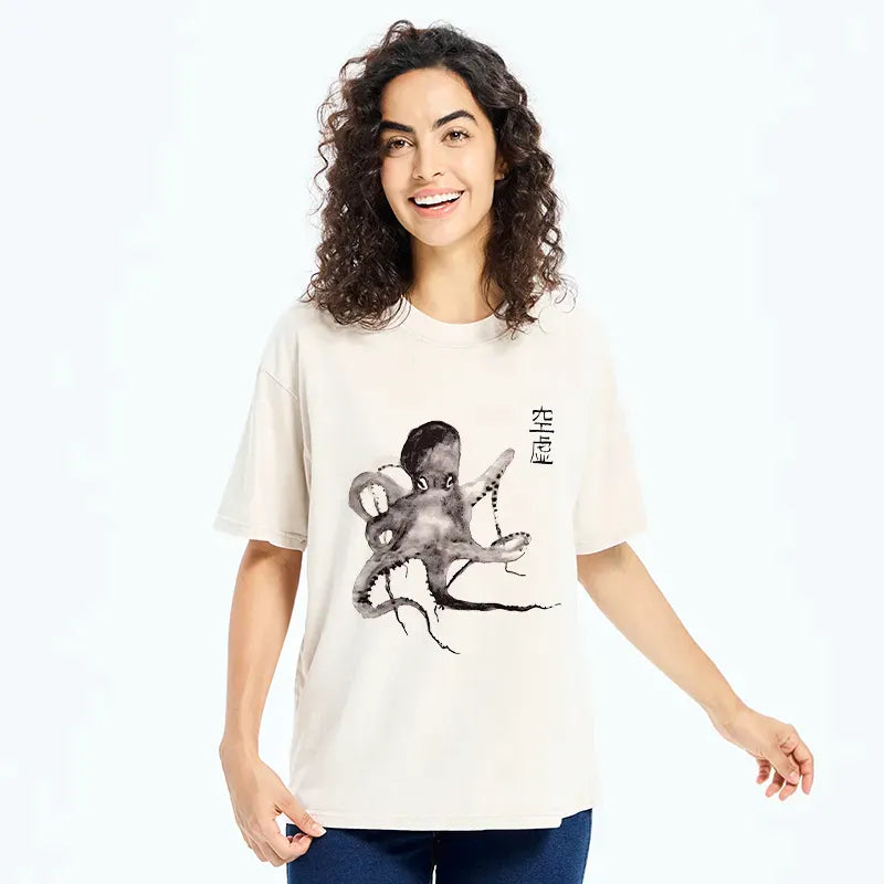 ukiyo-e octopus t-shirt for summer