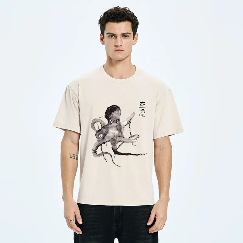 kyoto-lion washed tee for daily wear