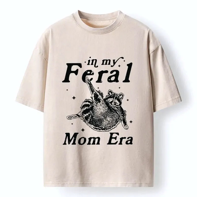 Kyoto-Lion Feral Mom Raccoon Meme Art Washed T-Shirt