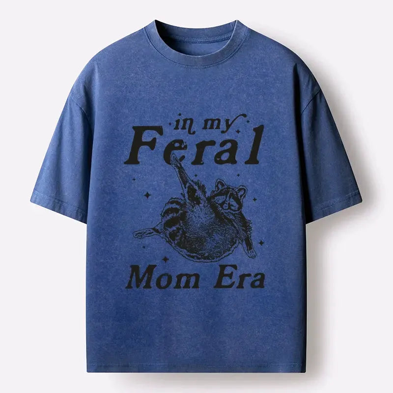 Kyoto-Lion Feral Mom Raccoon Meme Art Washed T-Shirt