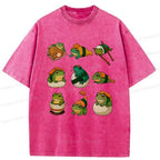 Japanese Food Frog Washed T-Shirt for Gift
