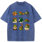 Japanese Food Frog Washed T-Shirt for Gift